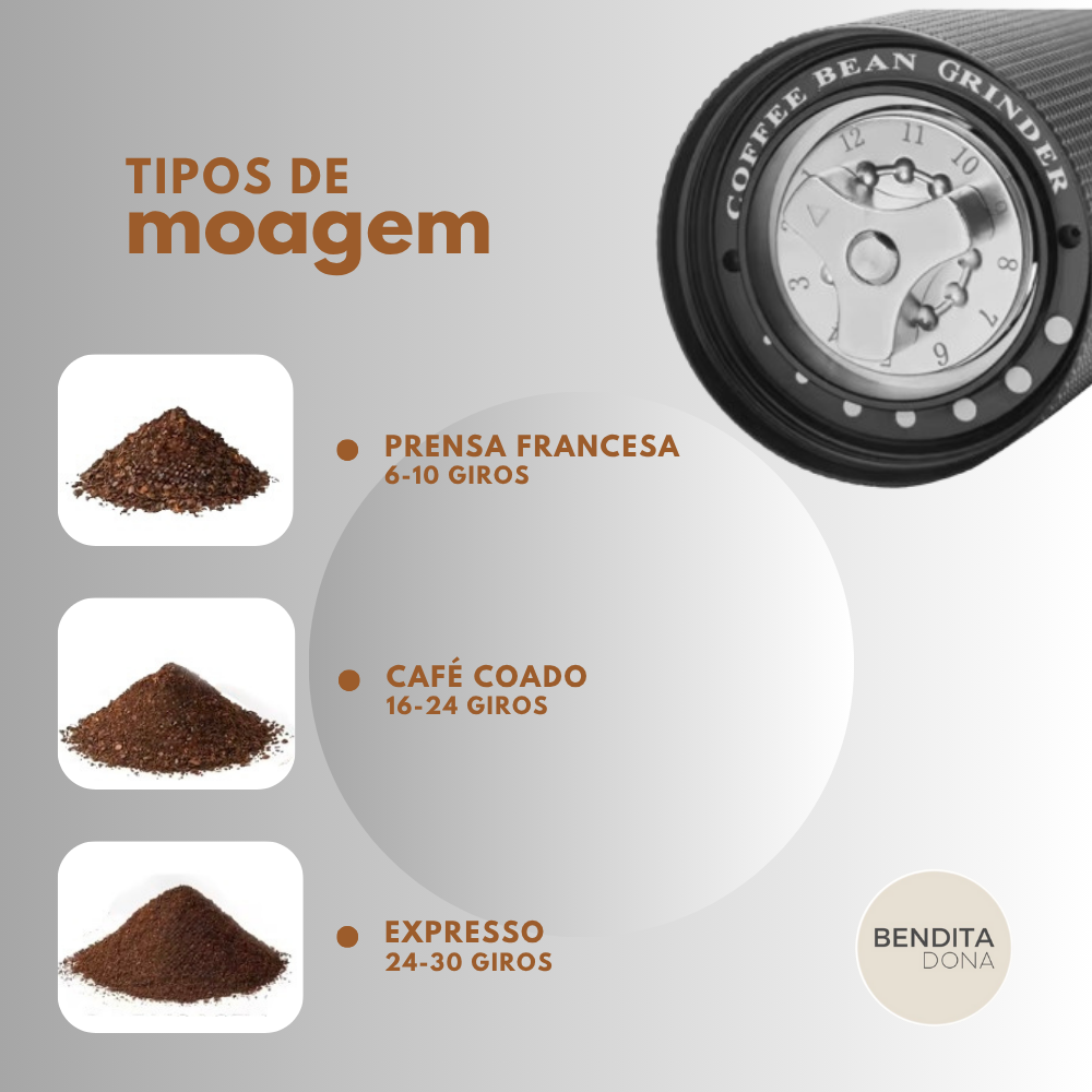 Moedor de Café Manual Ajustável - Grain
