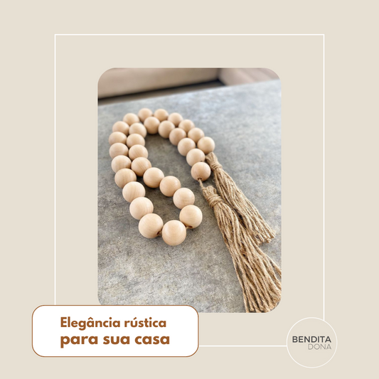 Colar de Miçangas de Madeira - Oakra