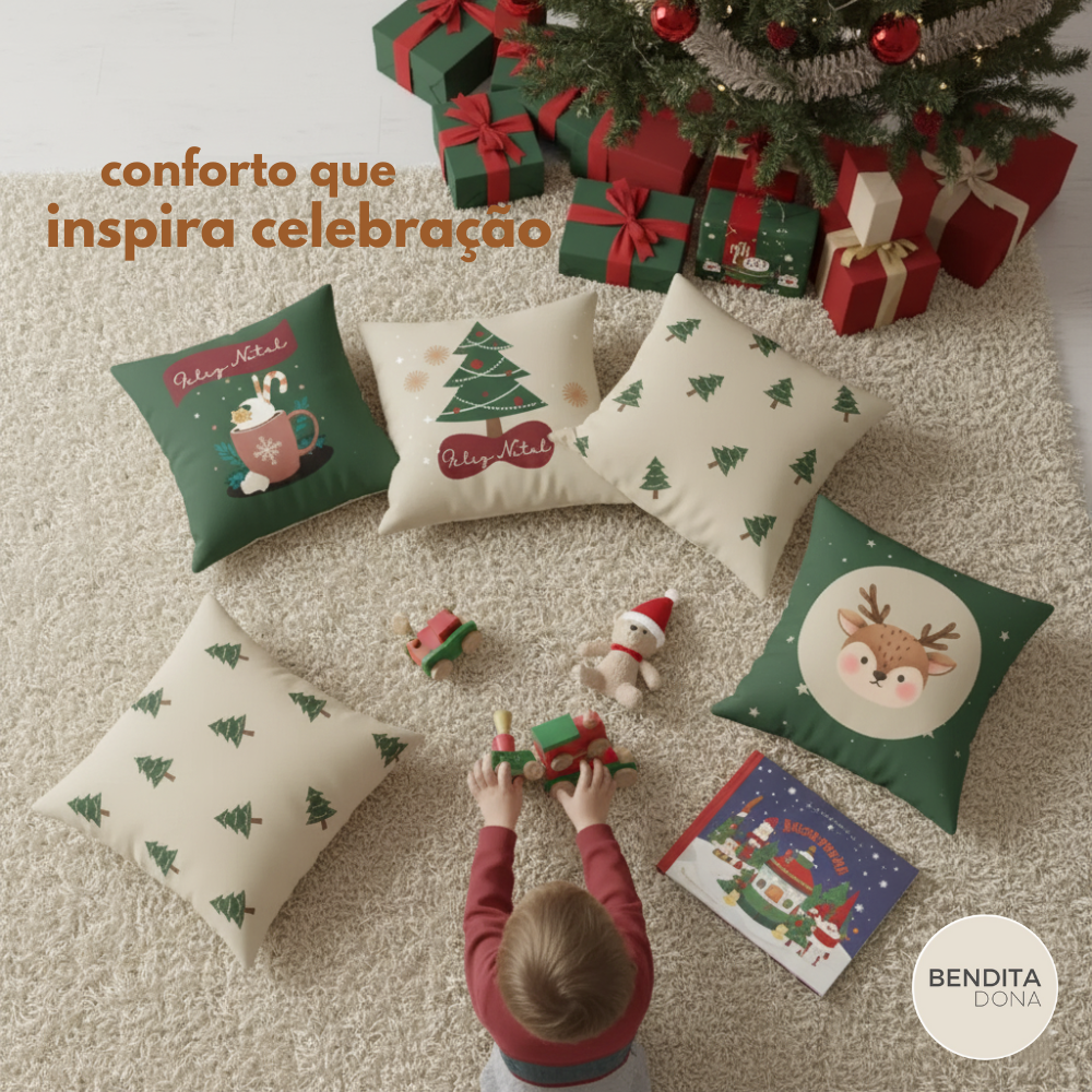 Kit 4 capas de almofadas de natal- MerrySoft