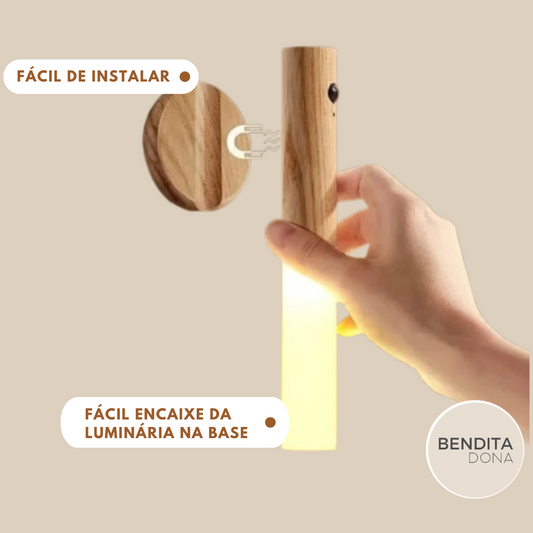 Luminária de parede LED recarregável - LumiMag
