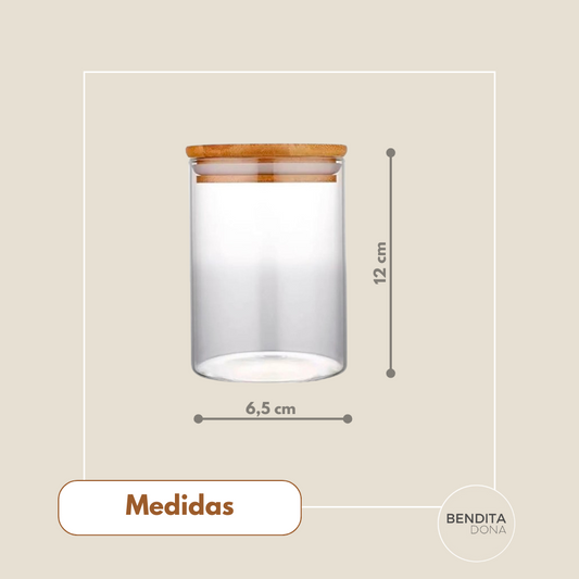 Pote Hermético de Vidro com Tampa de Bambu (400 ml) - Clary