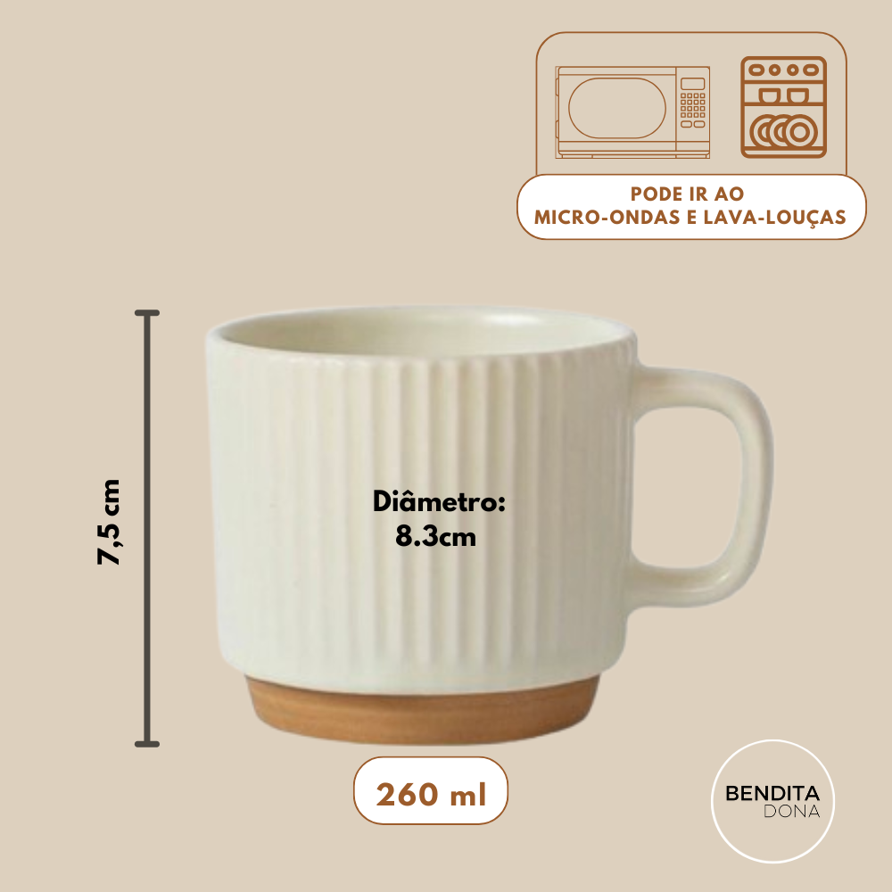 Caneca canelada para café ou chá - COZY
