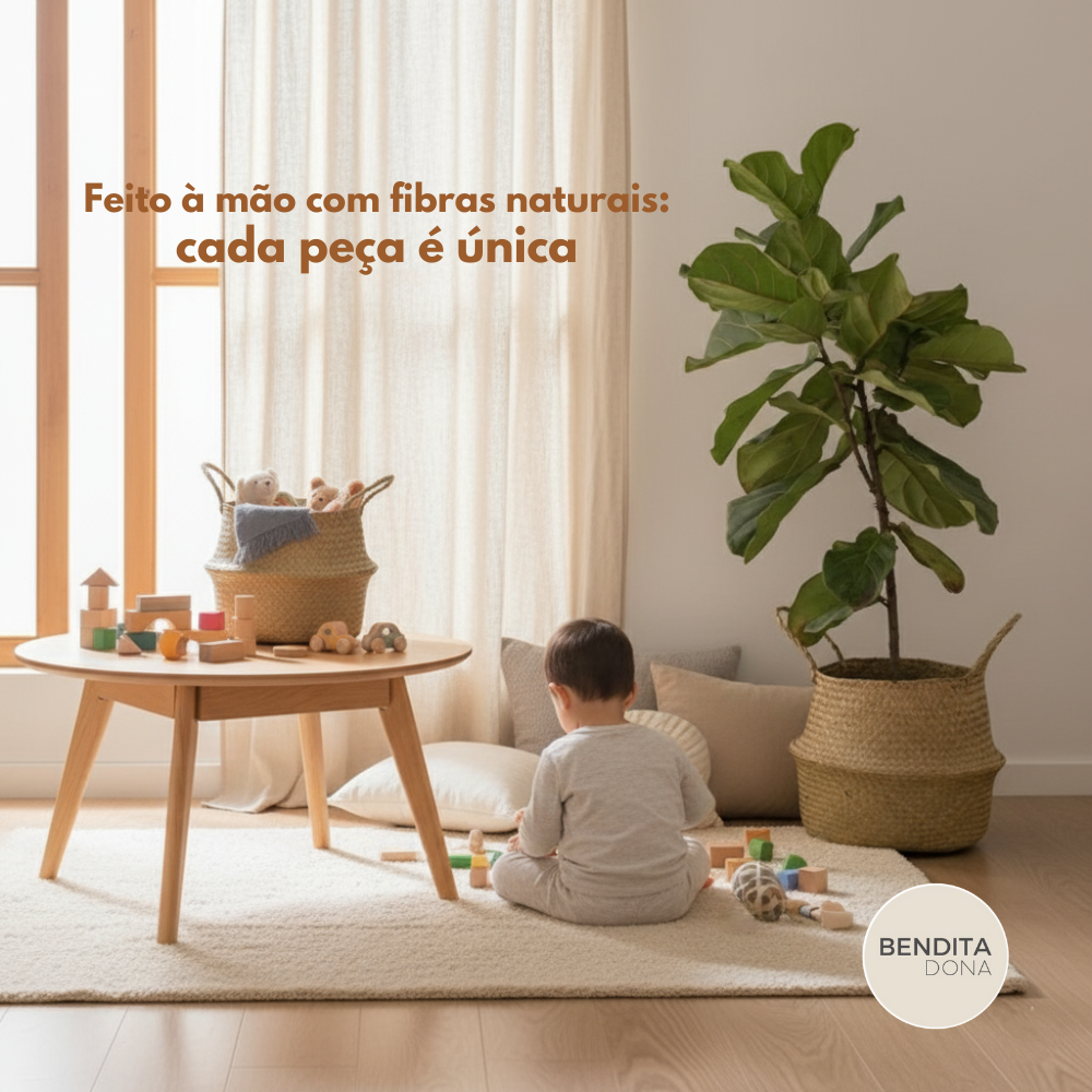 Cesto de Palha Natural- Nesty