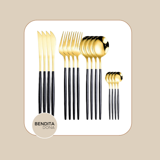 Conjunto de talheres de aço inox 24 peças - Luxe