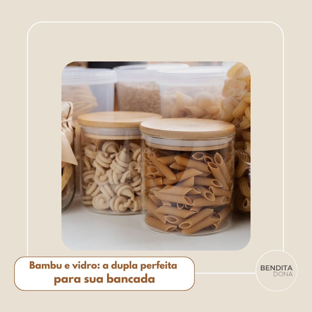 Pote Hermético de Vidro com Tampa de Bambu (400 ml) - Clary