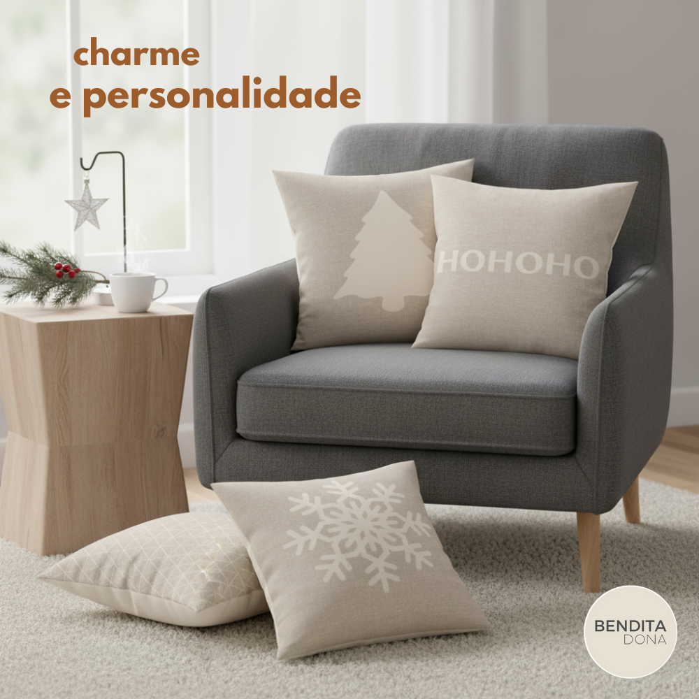 Kit 4 capas de almofadas de natal- MerrySoft