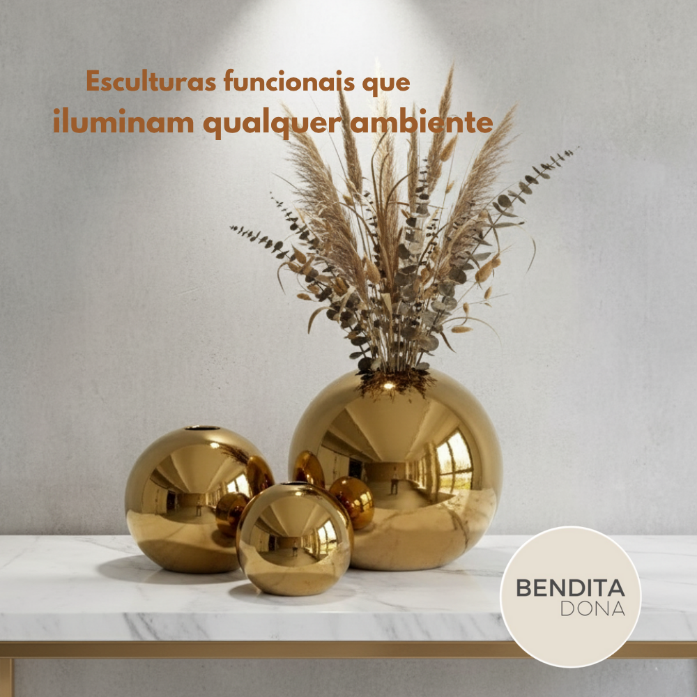 Vaso Gold Brilhante - Aura