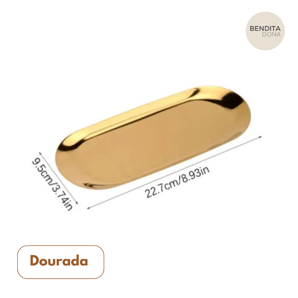 Bandeja de Metal Oval - Gleam