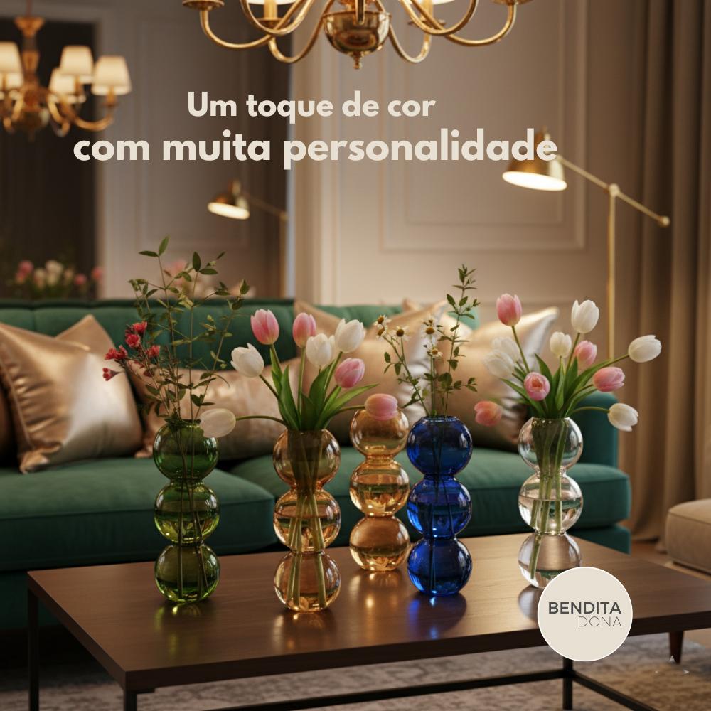 Vaso Decorativo de Vidro -  Bubble
