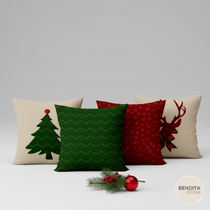Kit 4 capas de almofadas de natal- MerrySoft