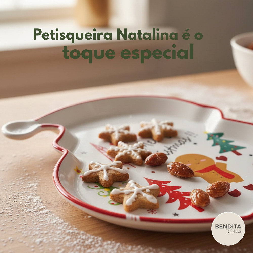 Petisqueira Natalina de Cerâmica