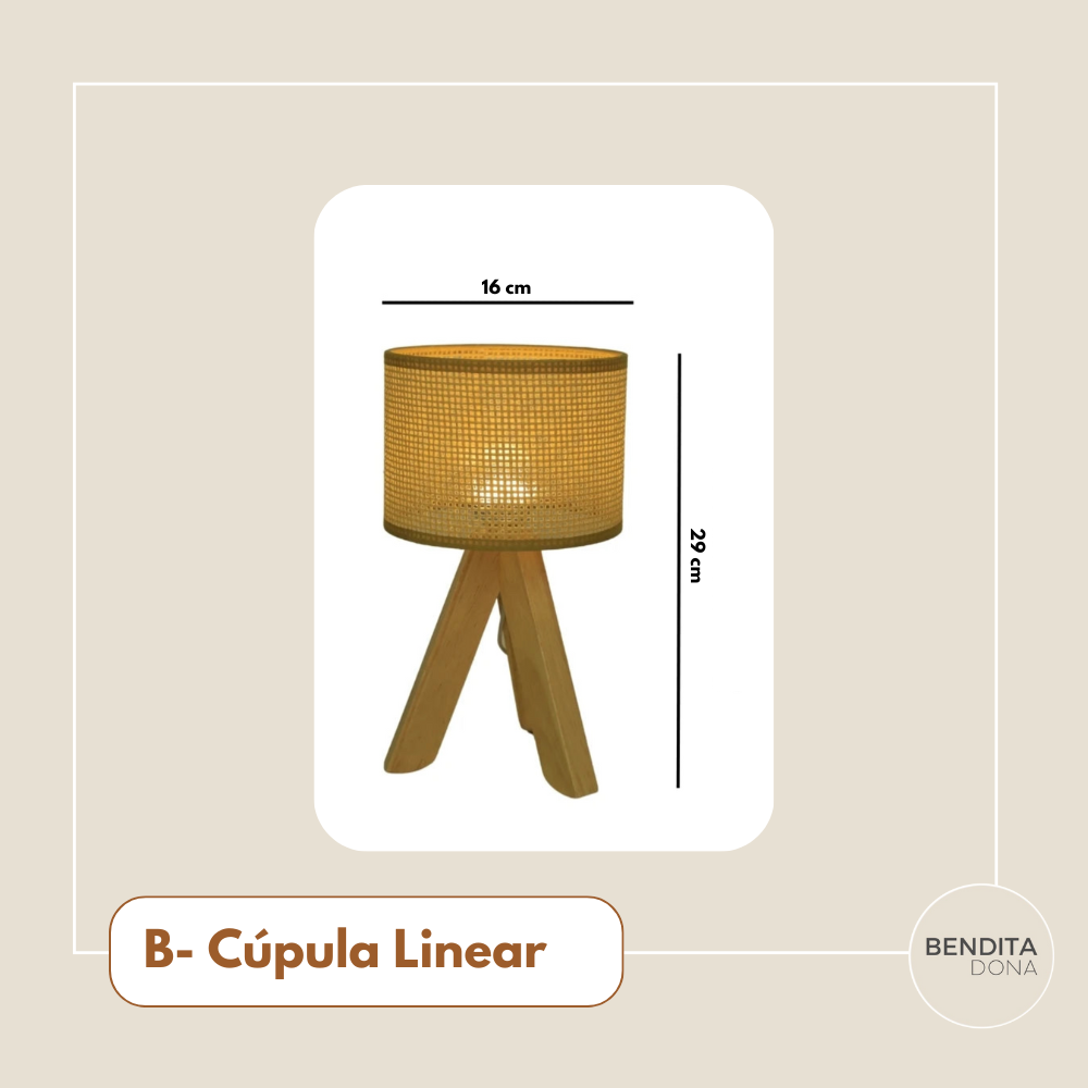 Abajur Tripé com Cúpula de Palhinha- Triv
