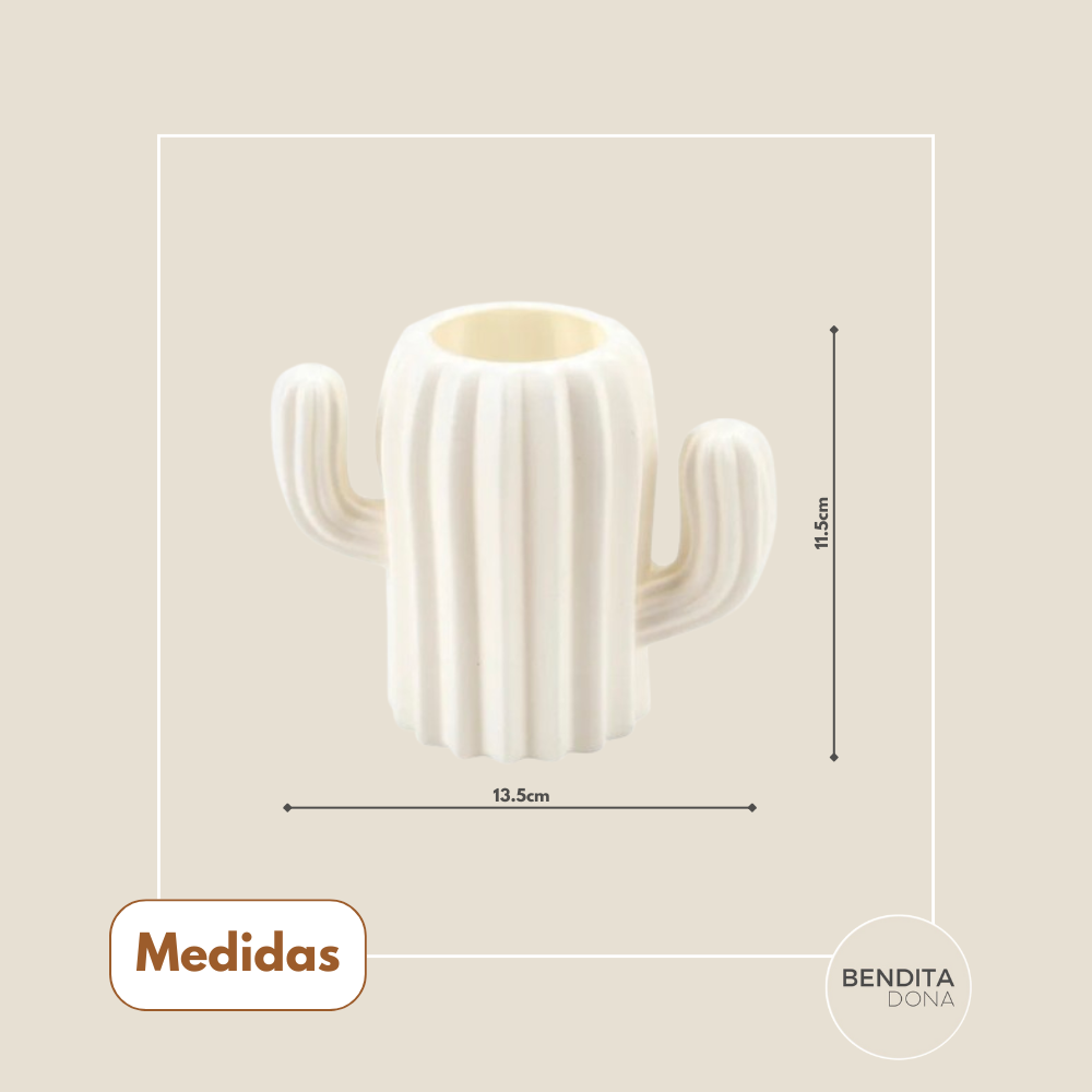 Vaso Plissado Decorativo - Cactus