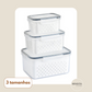 KIT 3 Organizadores de Geladeira com Cesto Drenante - FreshBox