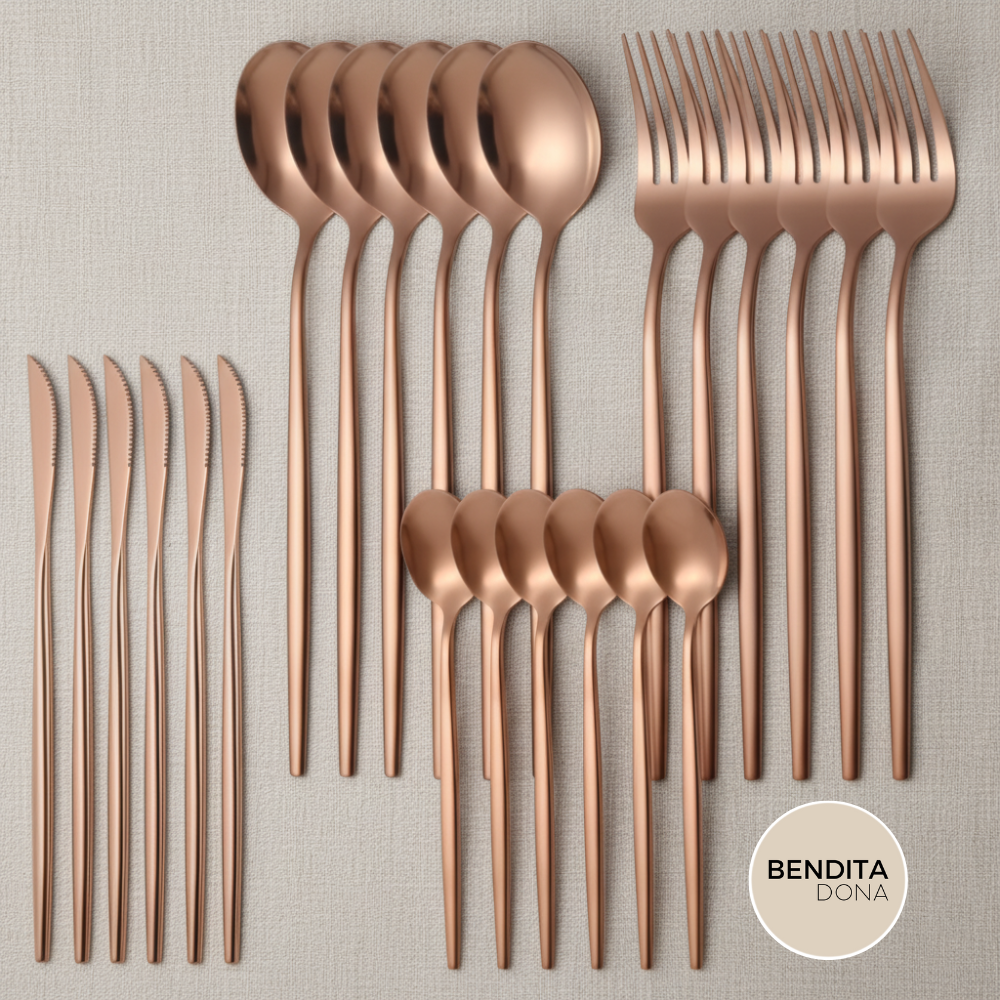 Conjunto de talheres de aço inox 24 peças - Luxe