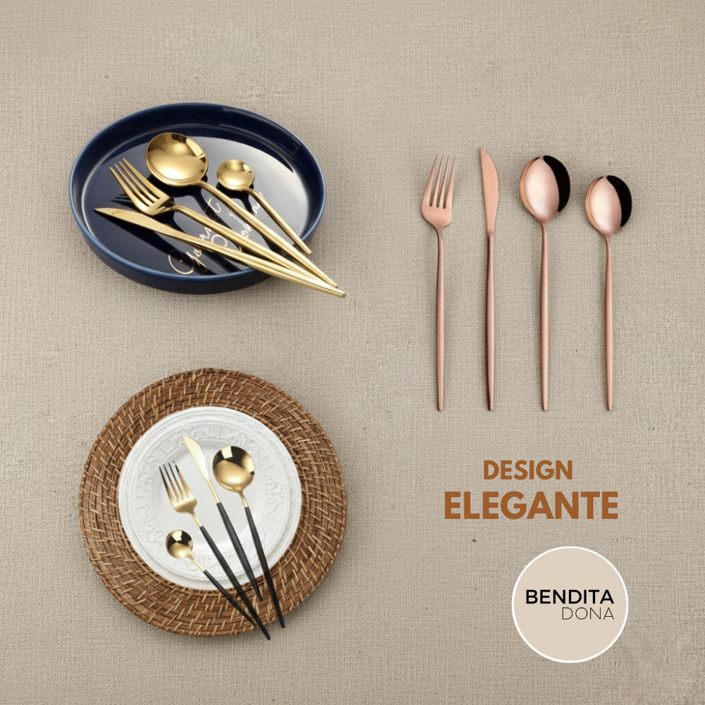 Conjunto de talheres de aço inox 24 peças - Luxe