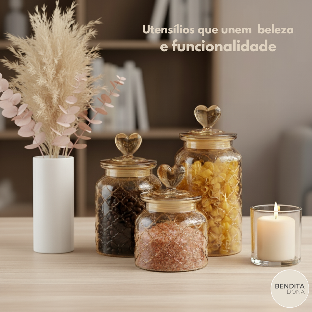 Pote de Vidro com Tampa Hermética - Glassic