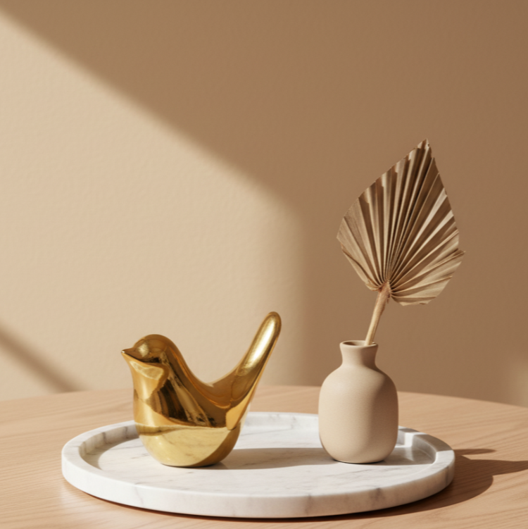 Pássaro Dourado de Cerâmica - Flynn